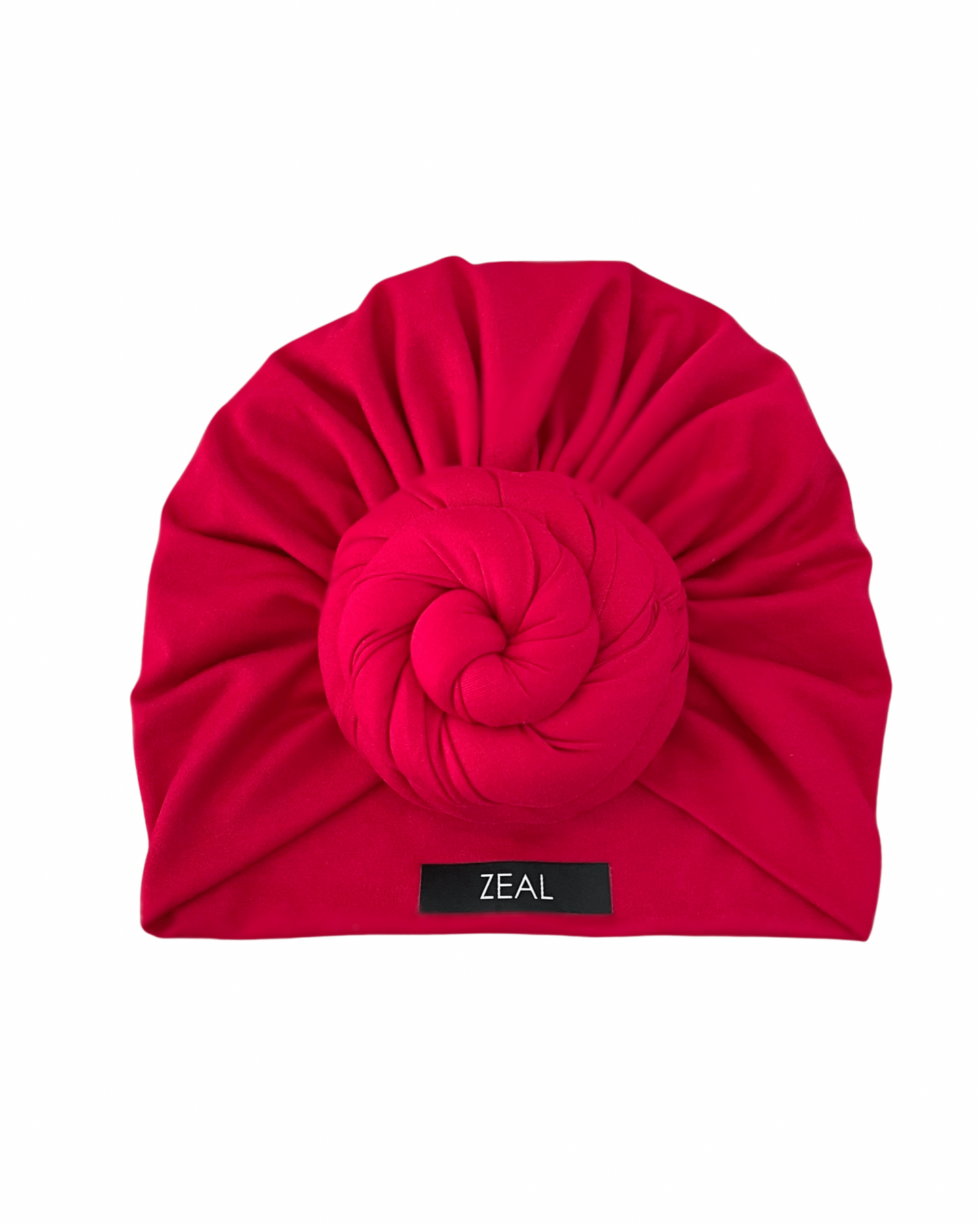 Red pre-tied headwrap. lighweight. chemo cap. pre-tied turban